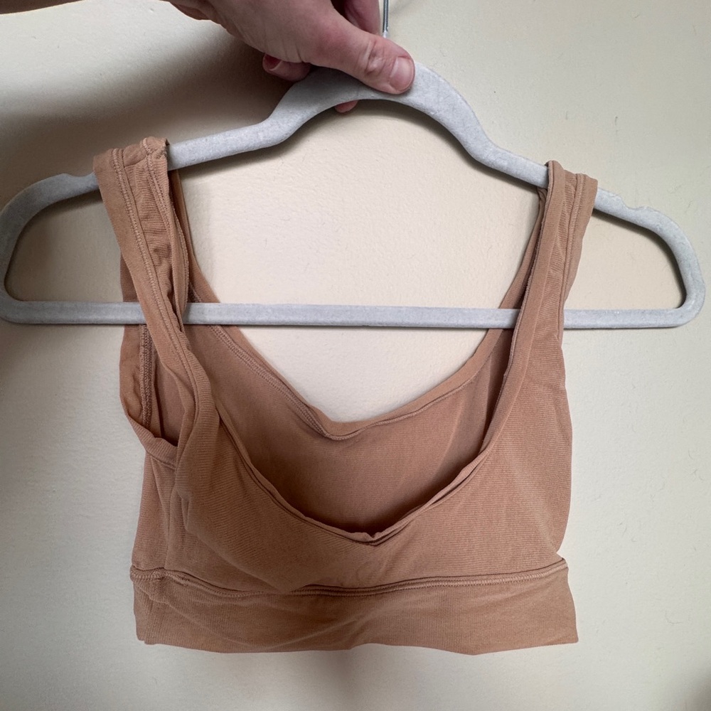 NWT SKIMS Medium Summer Mesh Scoop Neck Bra Ocher Tan - Picture 5 of 6